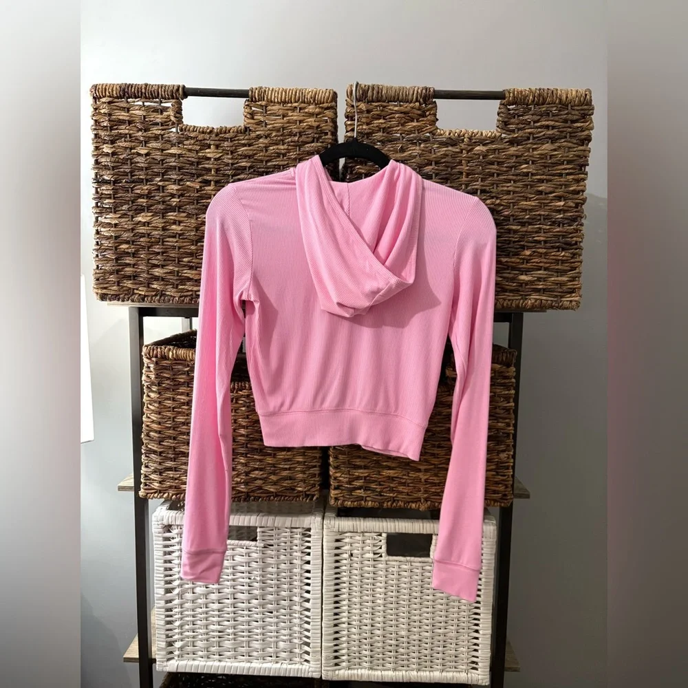 NEW SKIMS SMALL BUBBLE GUM Pink Zip-Up Hoodie